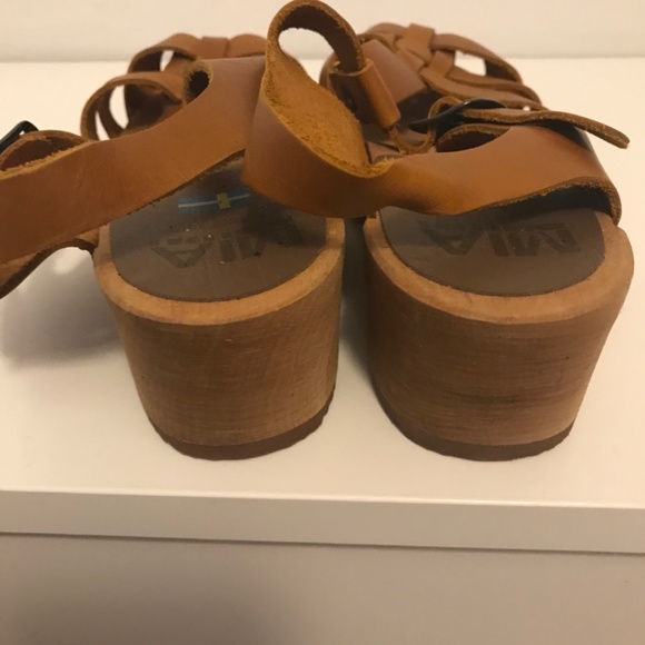 MIA Emily Clog T-Strap Sandals Tan Leather size 6 (36) - Picture 8 of 9
